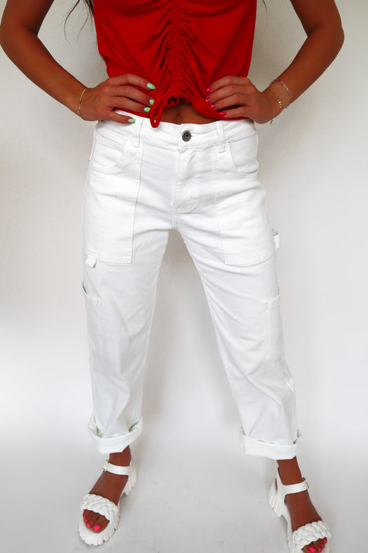 White Cargo Pants