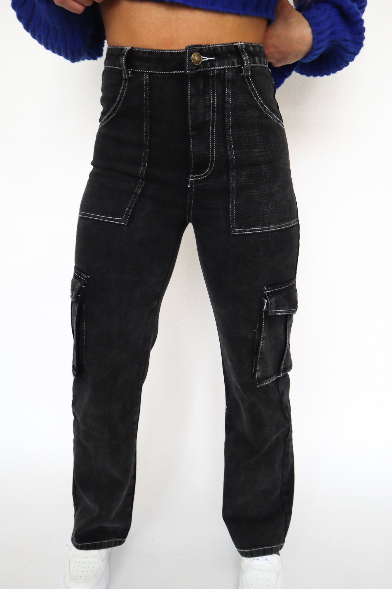 Black Cargo Jeans