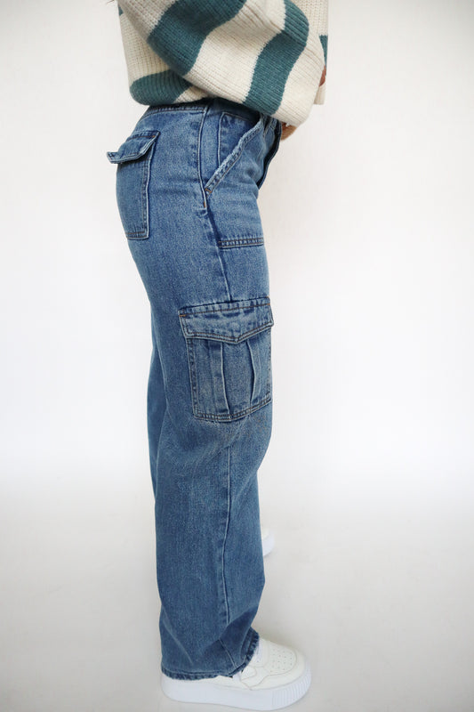 Mid-rise Cargo Jeans