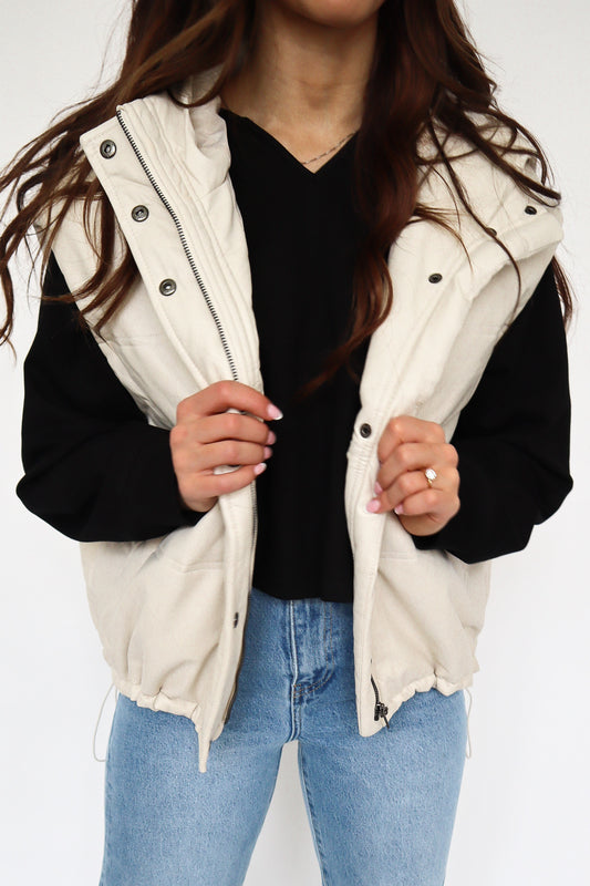 Pleather Hoodie Vest