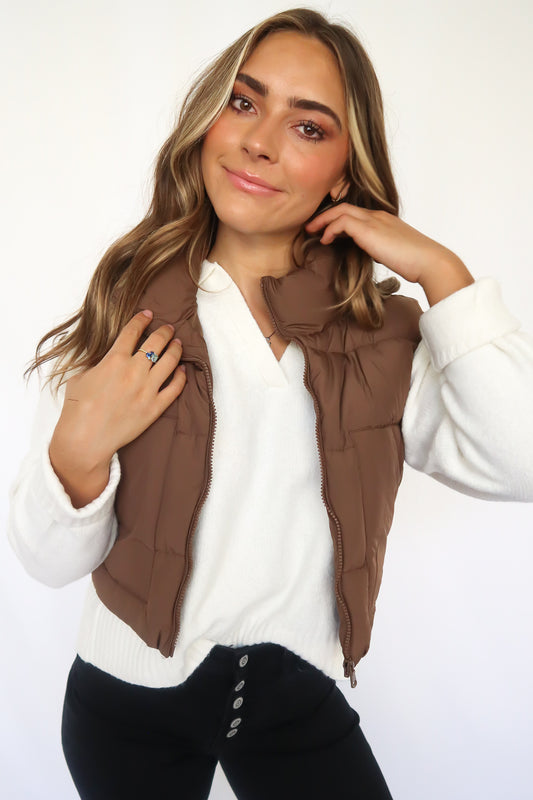 Cropped Puffer Vest