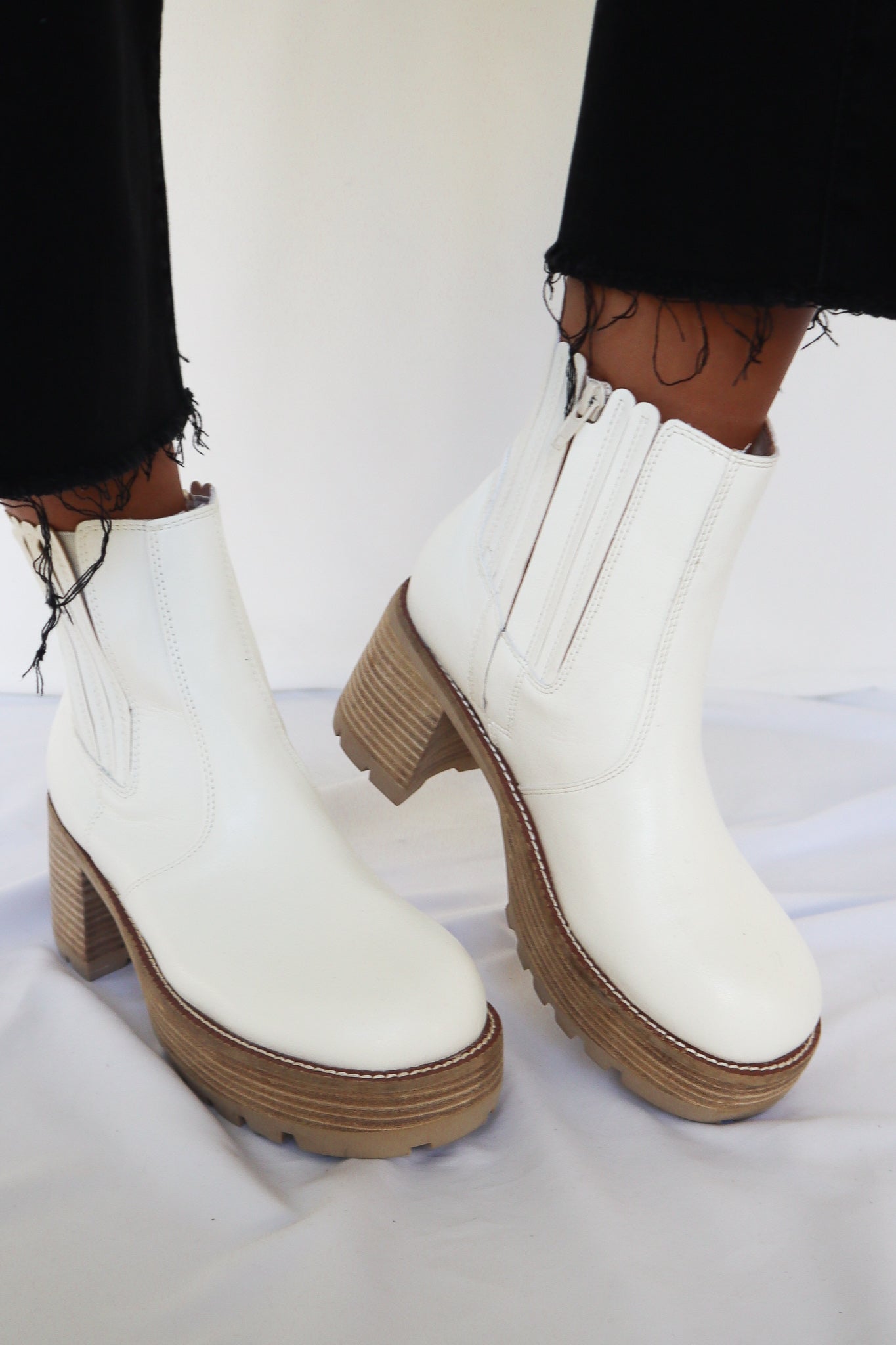 White Heel Boots